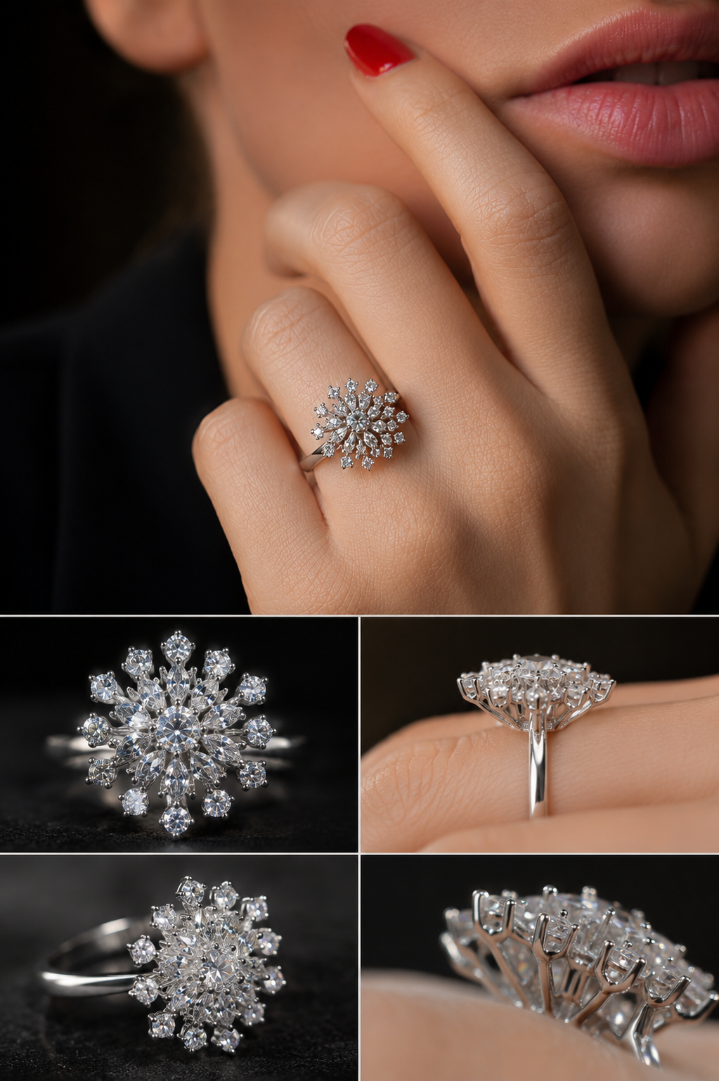 Anel Chuveiro - Moissanite