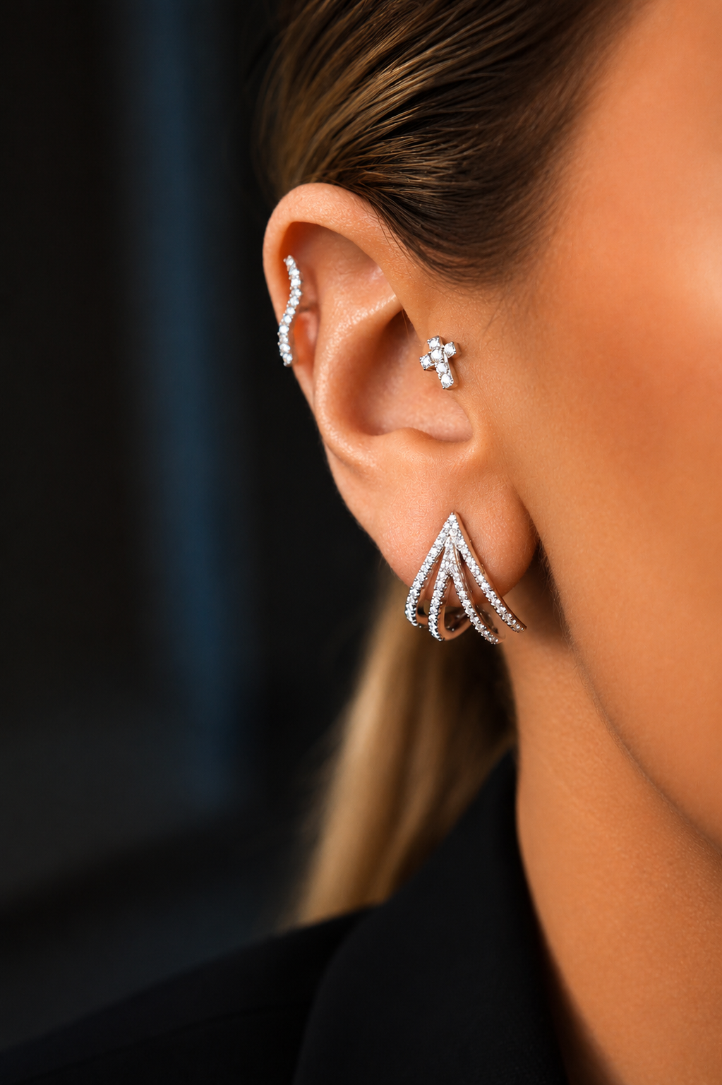 Piercing Windsor Wave — Moissanite