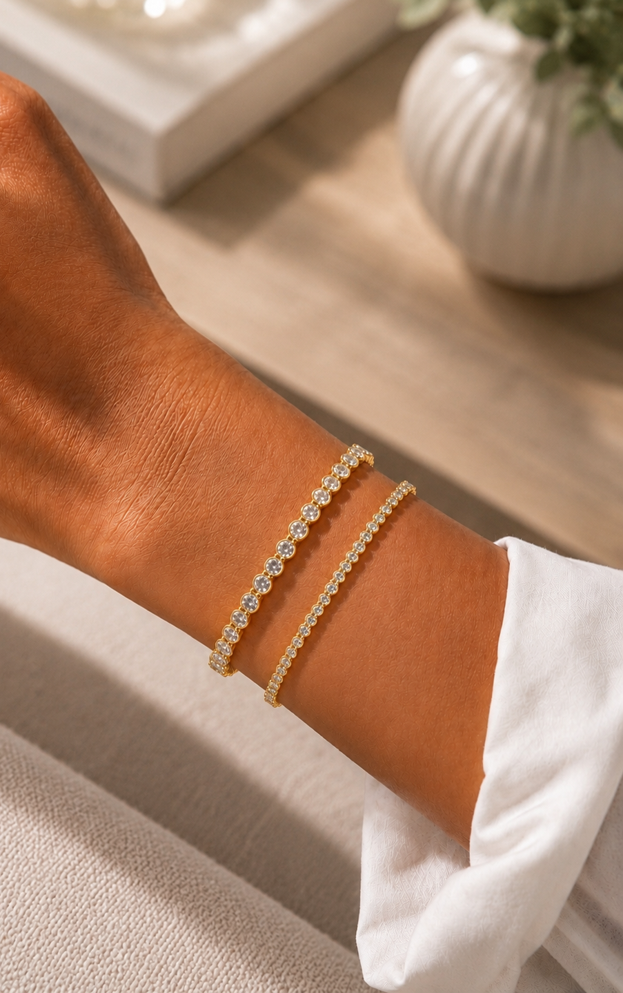 Pulseira Riviera Éclat 2mm - Moissanite