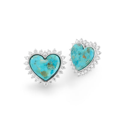 Brinco Capri | Turquesa Natural & Moissanite