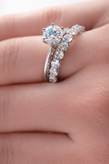 Anel Solitário Moissanite 6.5mm
