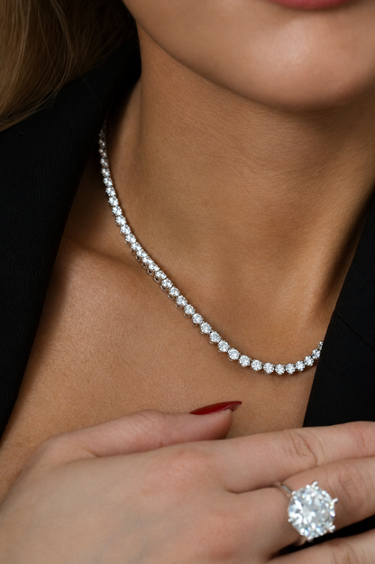 Colar Riviera Clássica 3mm - Moissanite