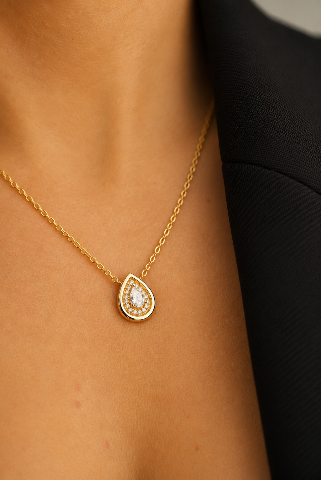 Colar Victoria Moissanite — Ouro Vermeil 18K