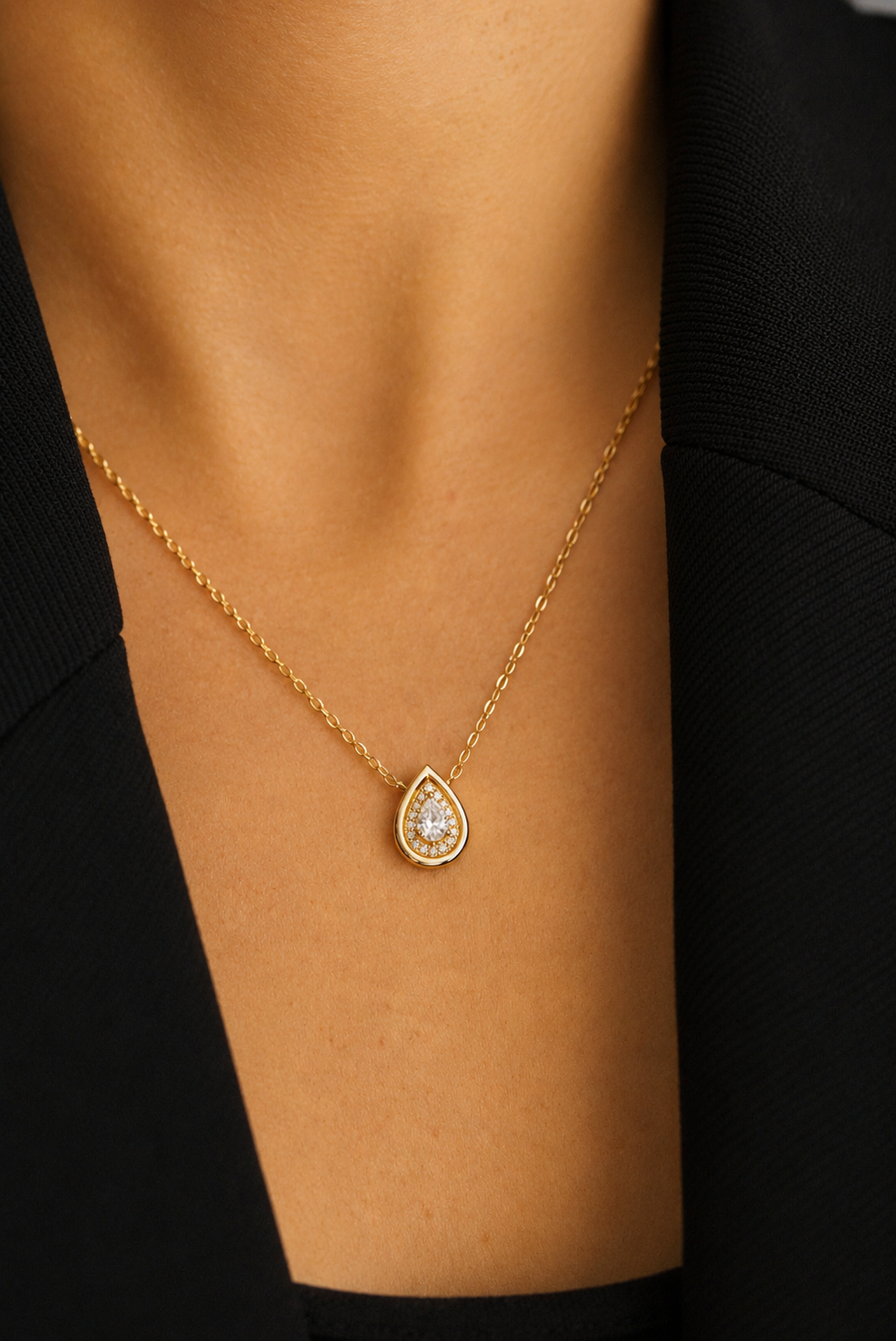 Colar Victoria Moissanite — Ouro Vermeil 18K