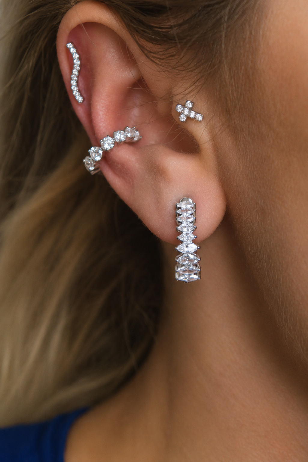 Piercing Windsor Wave — Moissanite