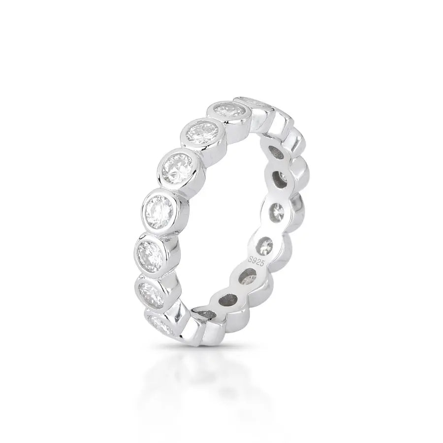 Anel Riviera Inglesa 3mm | Moissanite