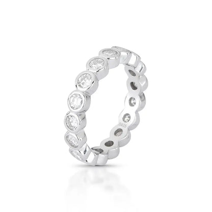 Anel Riviera Inglesa 3mm | Moissanite