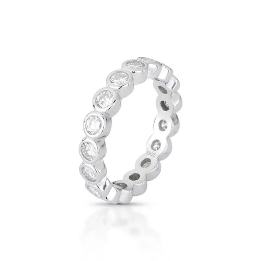 Anel Riviera Inglesa 3mm | Moissanite