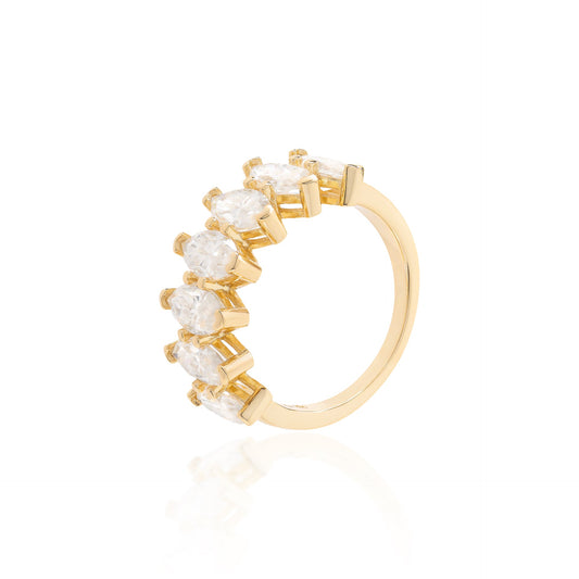 Anel Royal Marquise Moissanite 3.71CT — Ouro Vermeil 18K