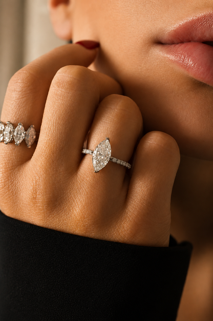 Anel Héritage Navete | Moissanite