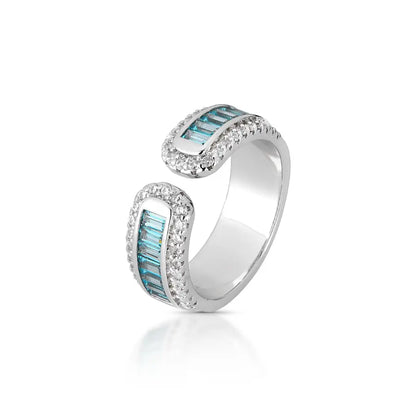 Anel Mônaco Aquamarine