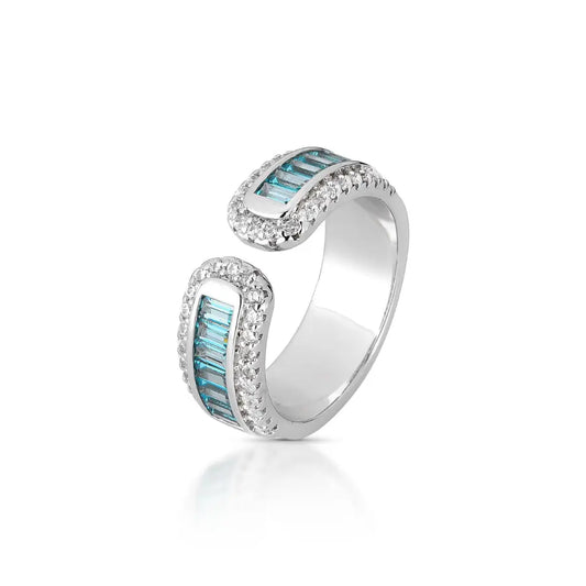 Anel Mônaco Aquamarine