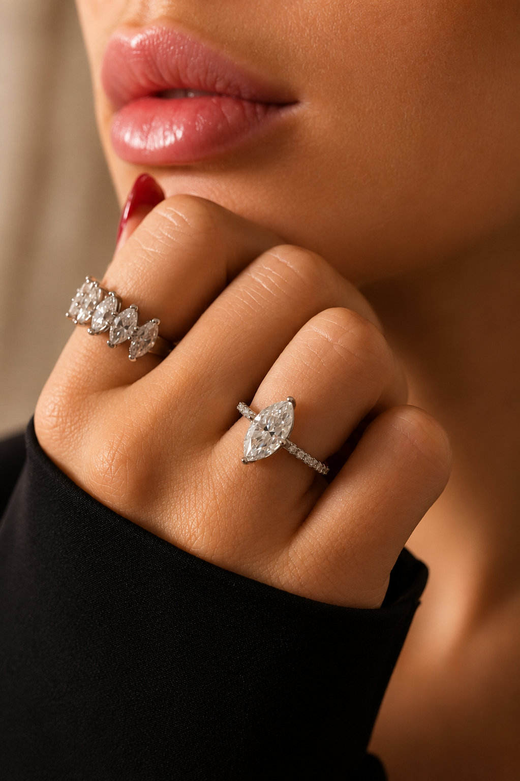 Anel Héritage Navete | Moissanite