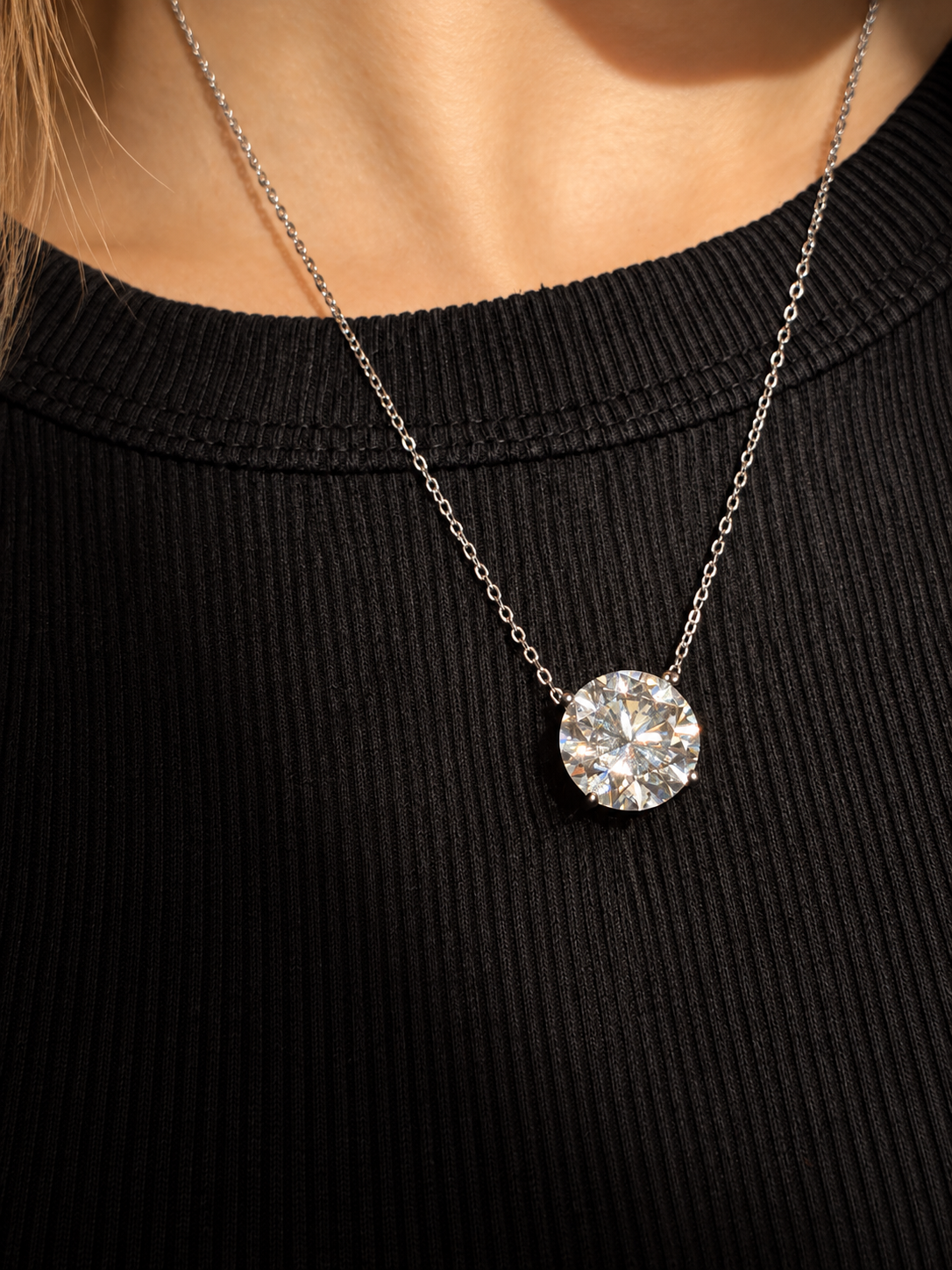 Colar Ponto de Luz 14mm | Moissanite