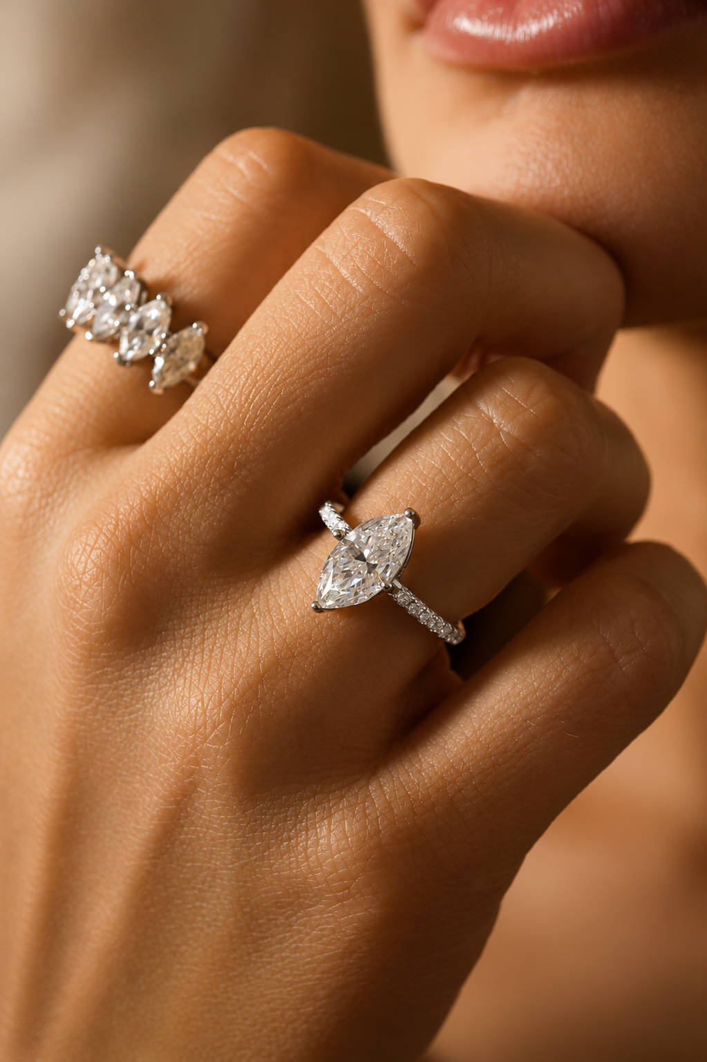 Anel Héritage Navete | Moissanite