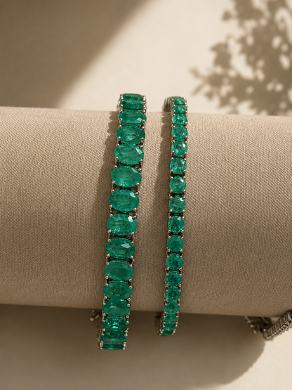 Pulseira Riviera Esmeralda Colombiana 6mm | Lab Grown