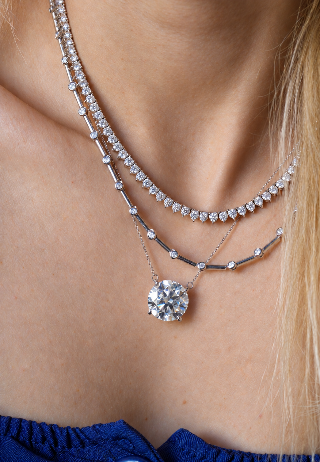 Colar Ponto de Luz 12mm | Moissanite