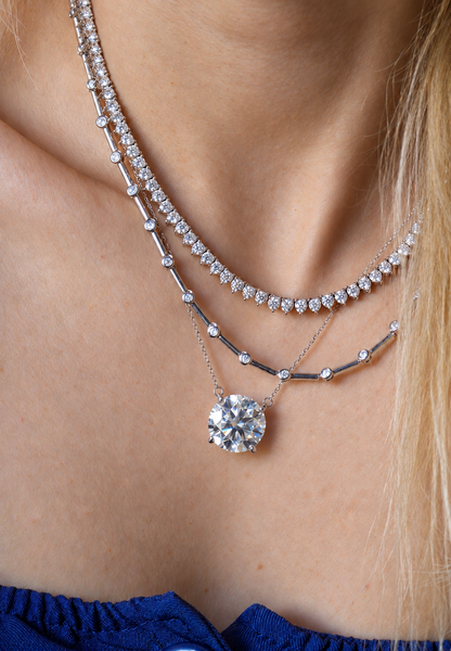 Colar Ponto de Luz 12mm | Moissanite