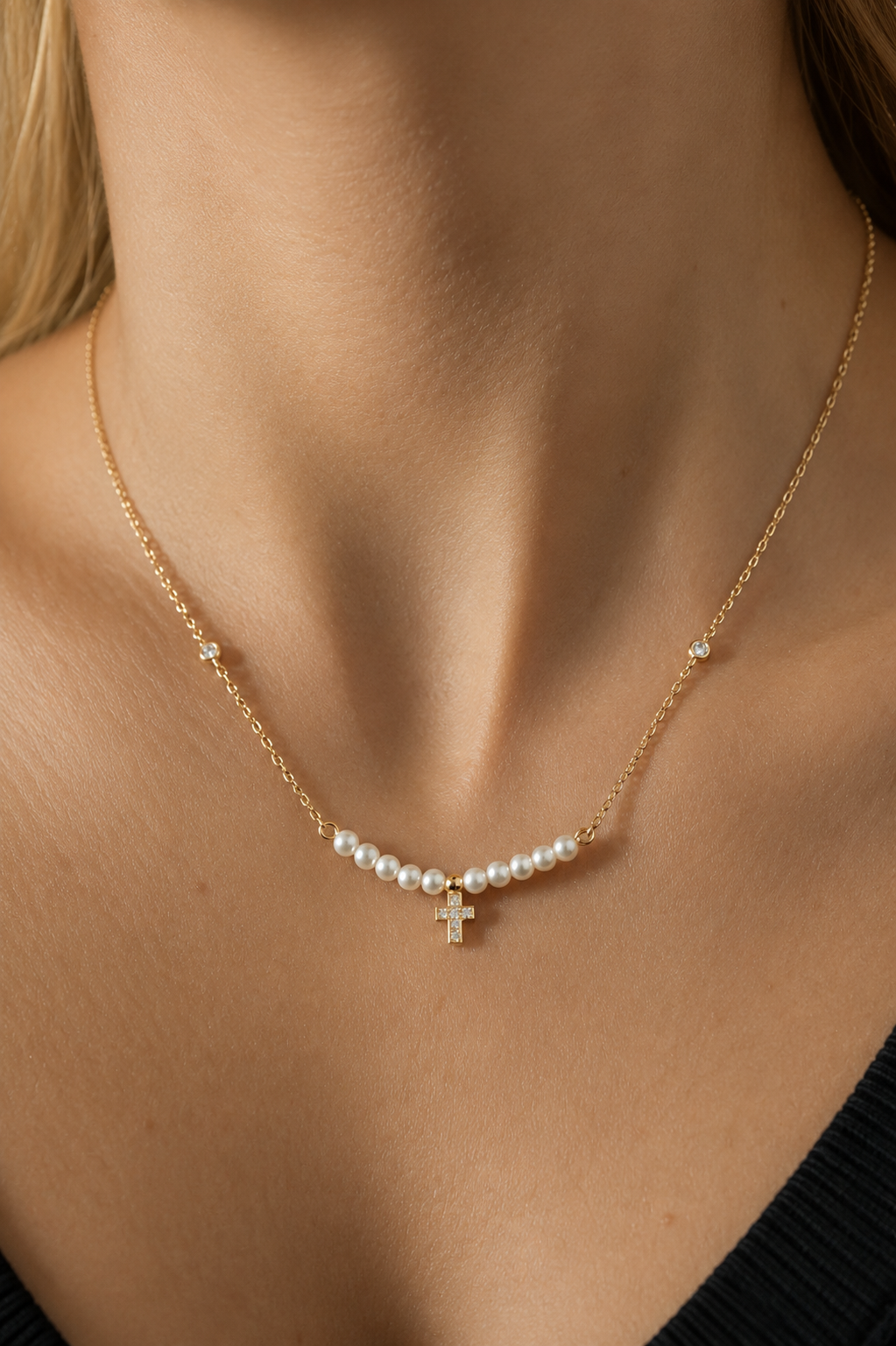 Colar Perl Faith | Moissanite & Pérolas Naturais
