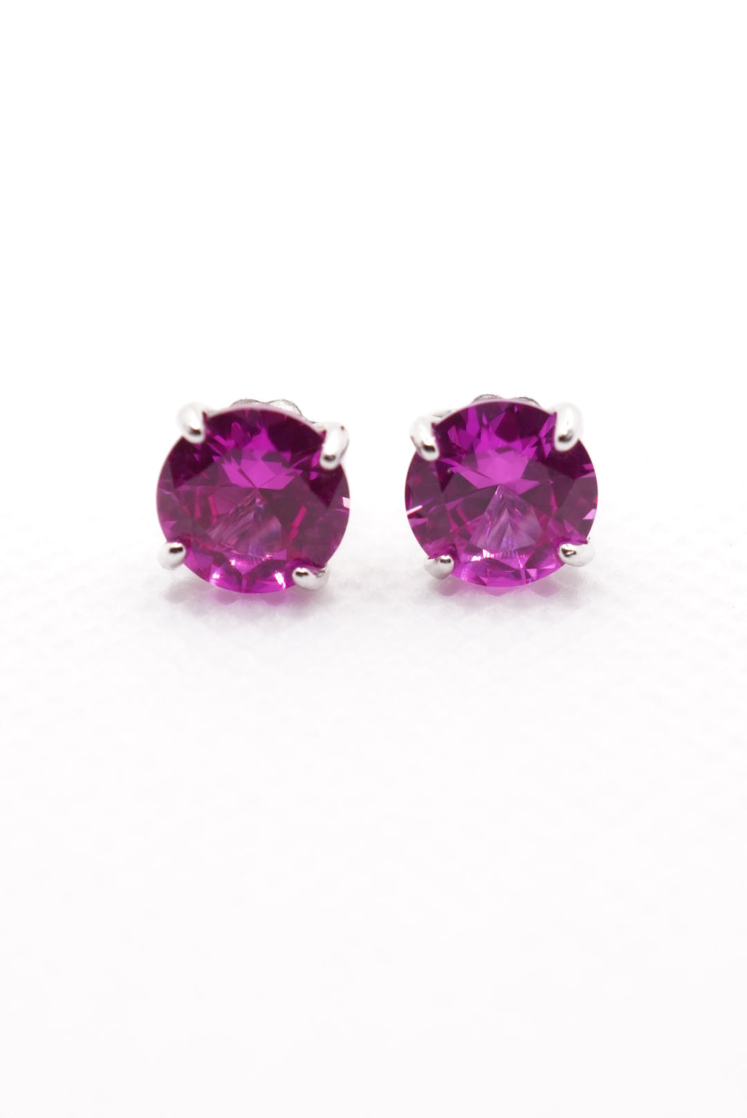 Brinco Chelsea 6mm Safira Rosa | Lab Grown