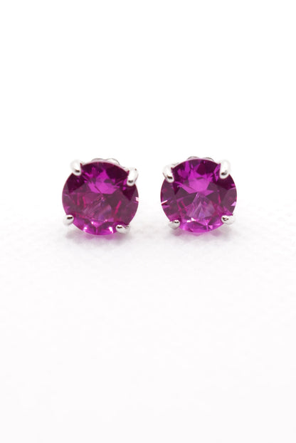Brinco Chelsea 6mm Safira Rosa | Lab Grown