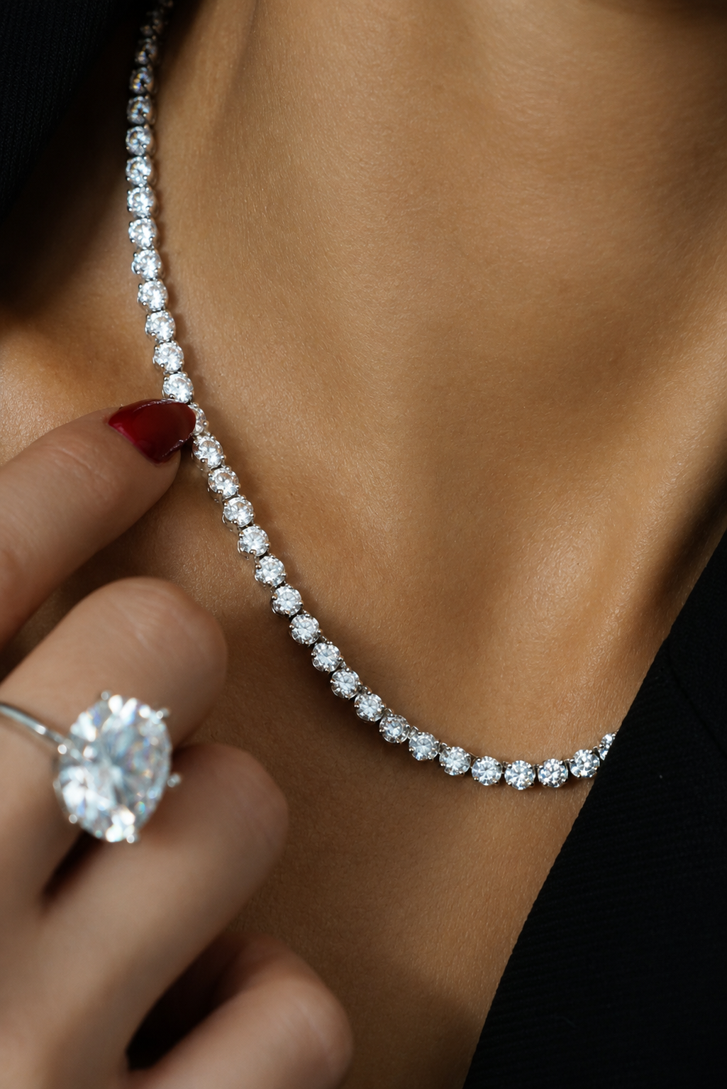 Colar Riviera Clássica 3mm - Moissanite