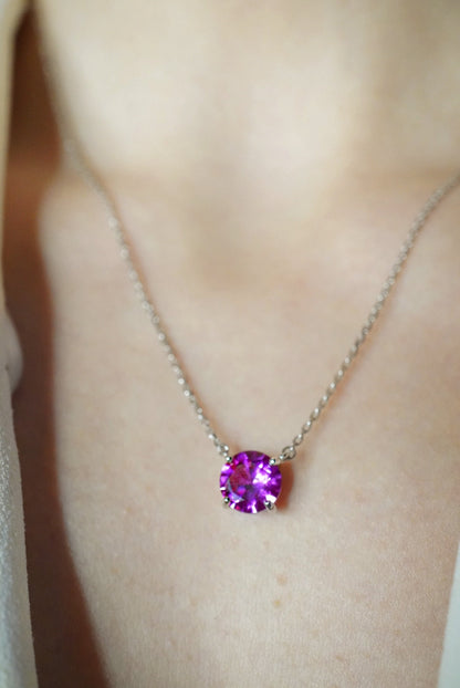 Colar Chelsea 8mm Safira Rosa | Lab Grown