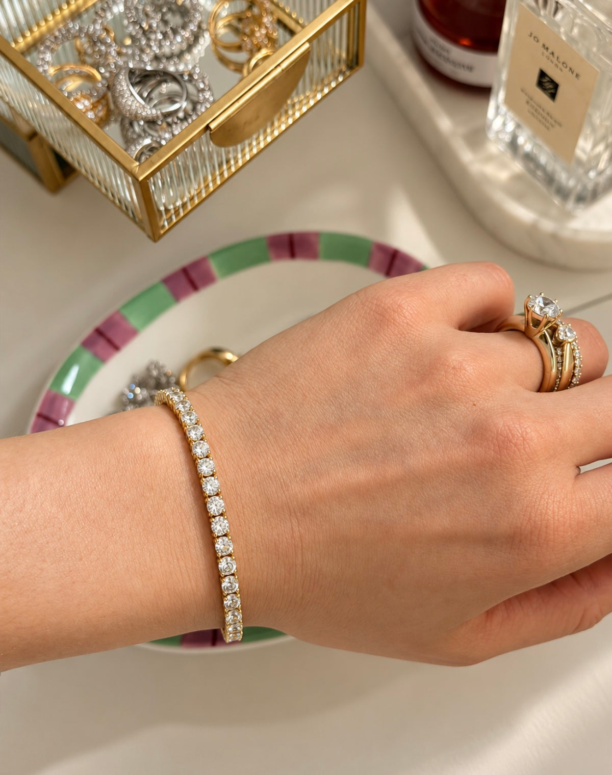 Pulseira Riviera 3mm | Moissanite