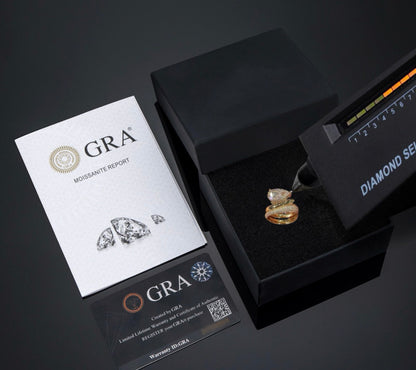 Anel Dynasty Pear Moissanite — Ouro Vermeil 18k
