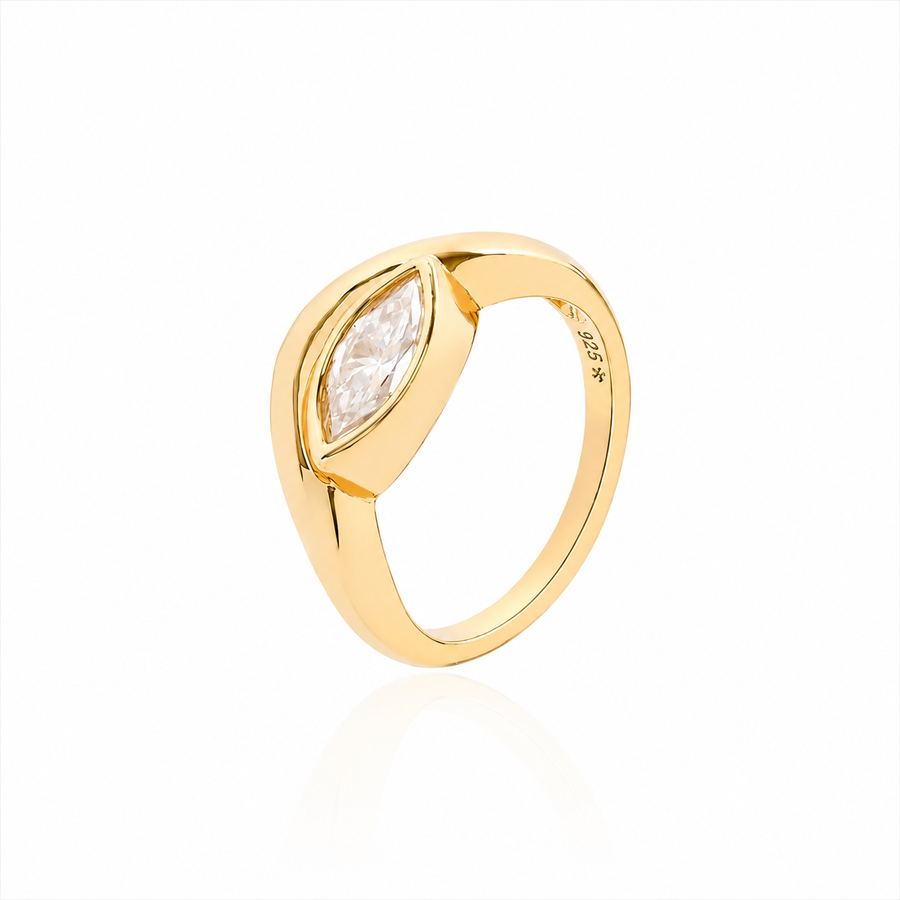 Anel Navete Éclat | Moissanite