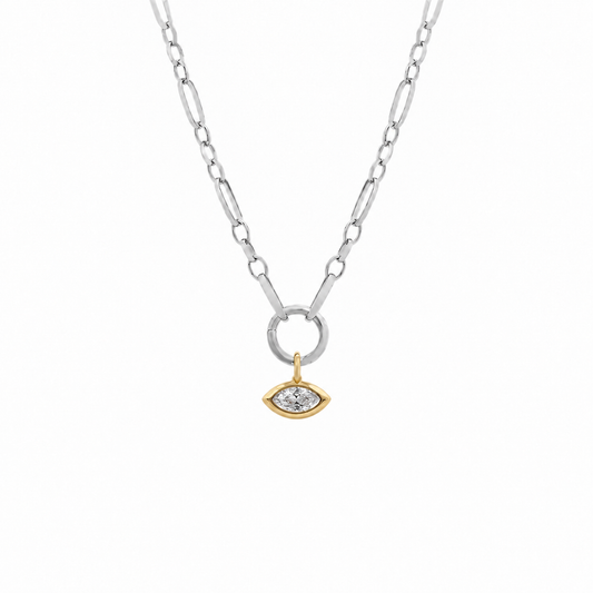 Colar Elos Grummet Navete | Moissanite