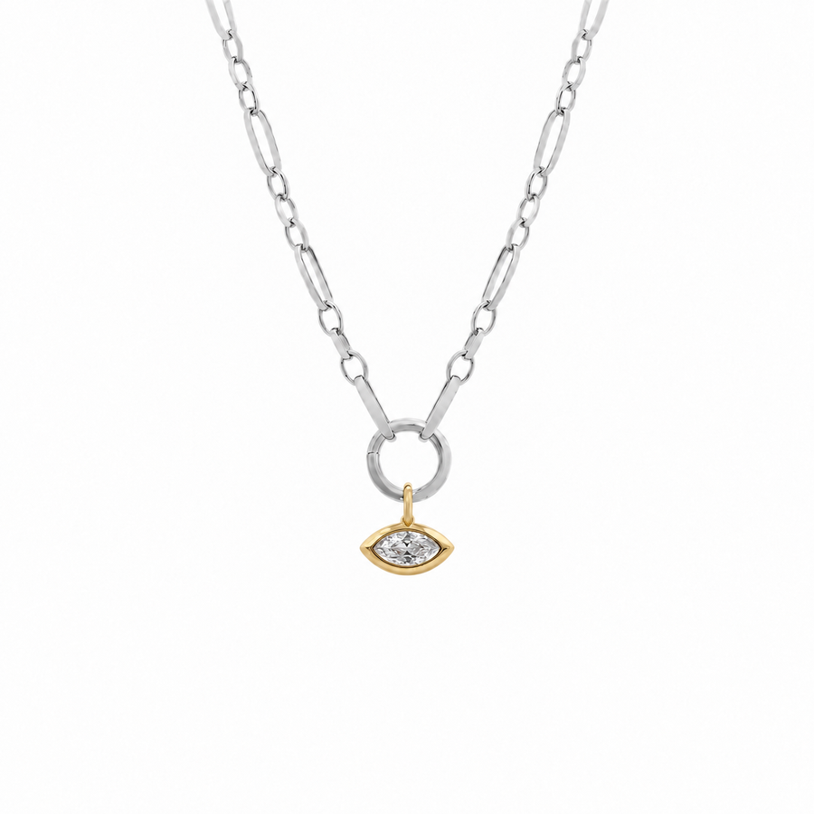 Colar Elos Grummet Navete | Moissanite