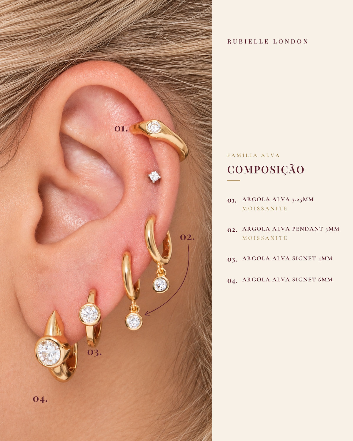 Argola Alva n°2 | Moissanite