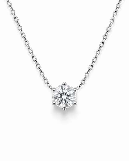 Colar Majesty Ponto de Luz 8mm - Moissanite | Lapidação Clássica