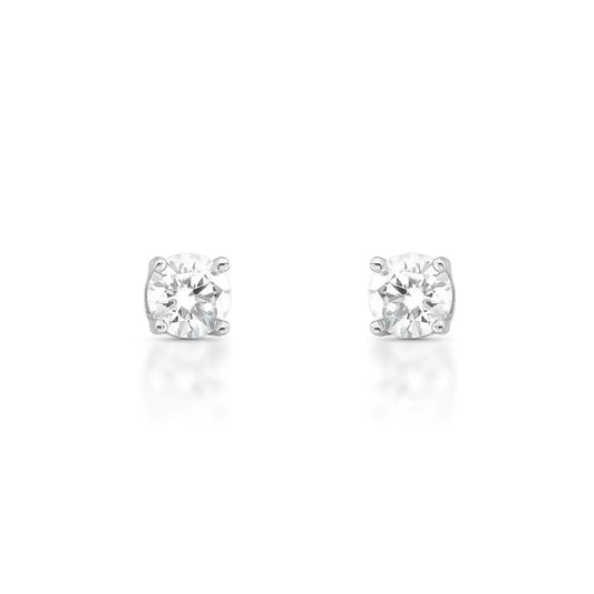 Brinco Majesty Ponto de Luz 6.5mm -  Moissanite |  Lapidação Clássica