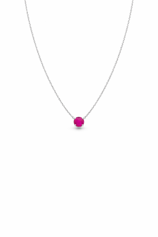 Colar Chelsea 8mm Safira Rosa | Lab Grown