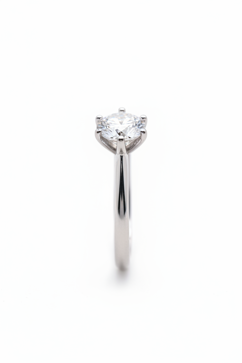 Anel Solitário Moissanite 6.5mm