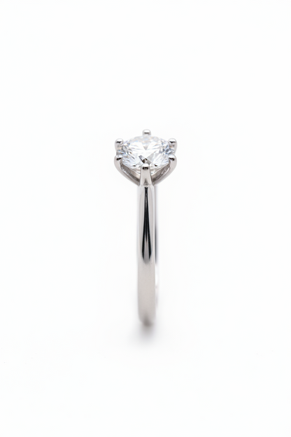 Anel Solitário Moissanite 6.5mm
