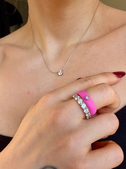 Anel Active Pink -  Moissanite