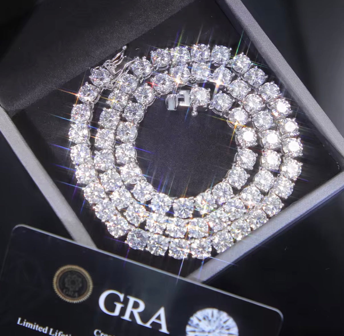 Colar Riviera Clássica 3mm - Moissanite
