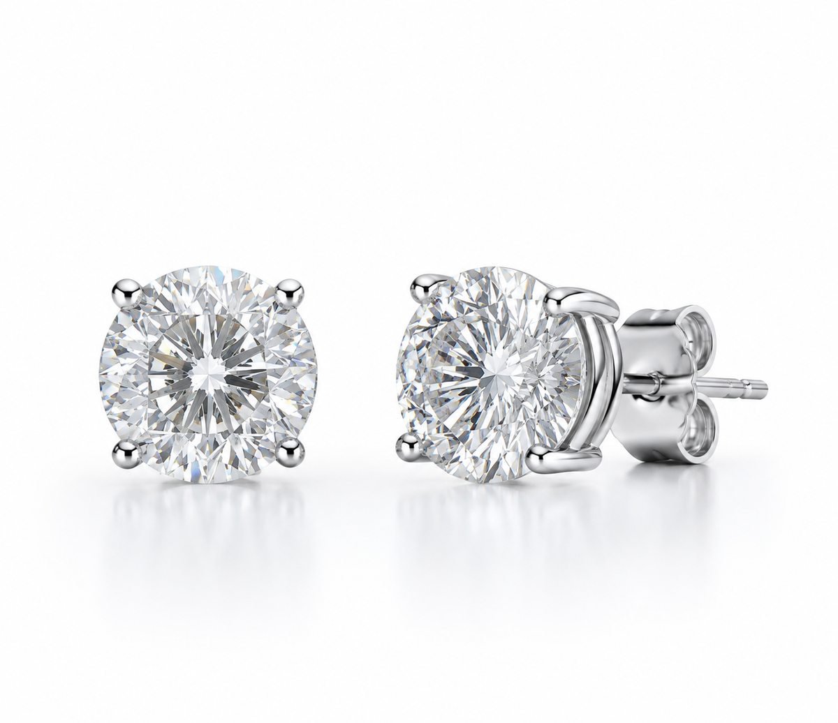 Brinco Ponto de Luz 10mm – Lapidação Portuguesa | Moissanite