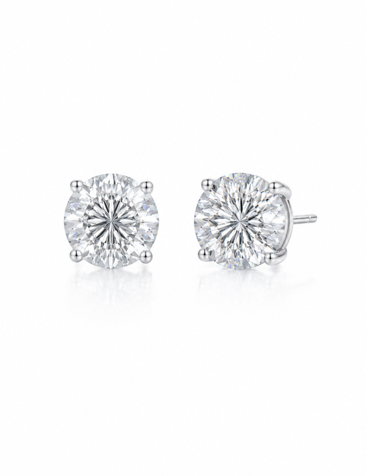 Brinco Ponto de Luz 8mm – Lapidação Portuguesa | Moissanite
