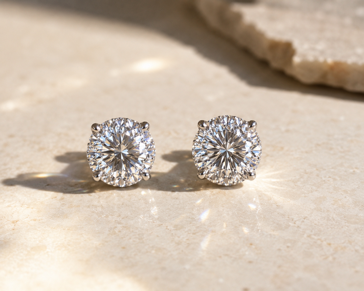 Brinco Ponto de Luz 10mm – Lapidação Portuguesa | Moissanite